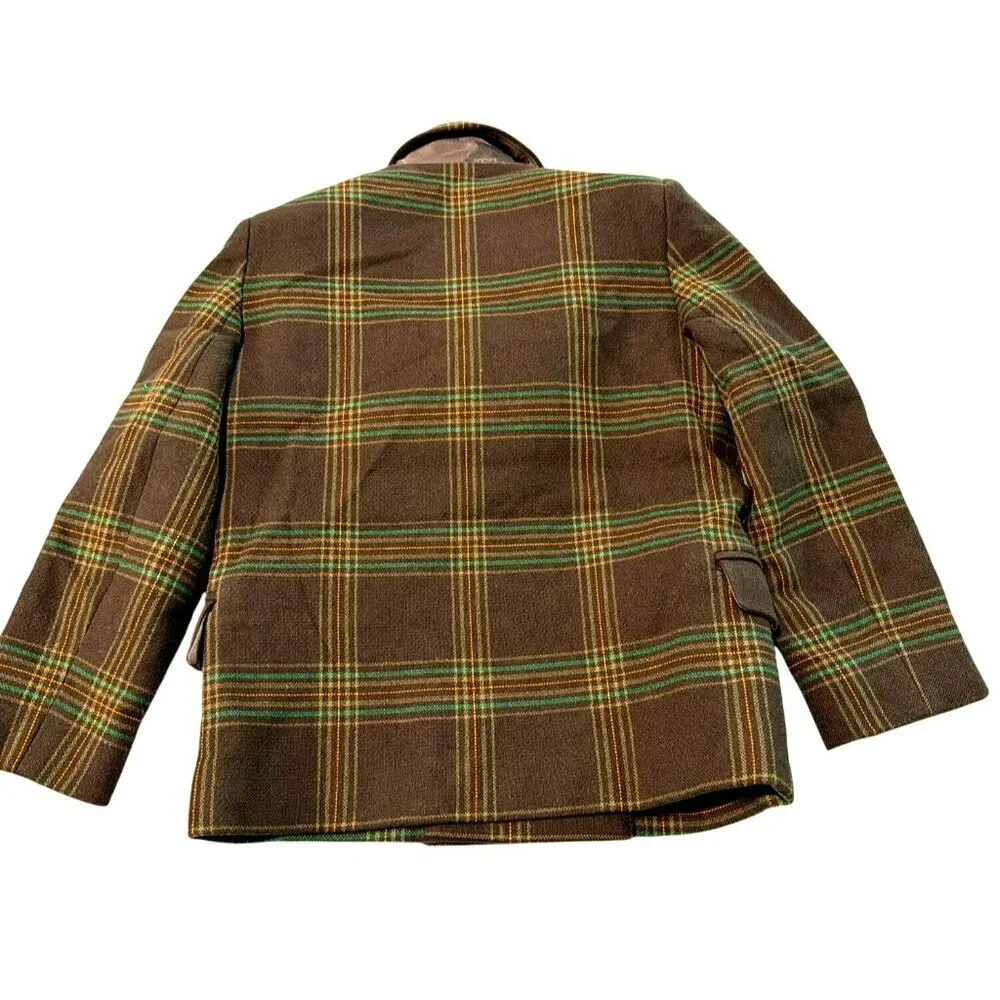 The Animals Observatory Plaid Double-Breasted Blazer Jacket Size 4 New